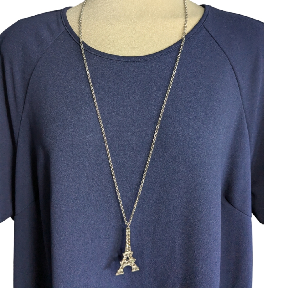 Paris Metallic Long Chain Necklace